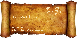 Dux Zalán névjegykártya